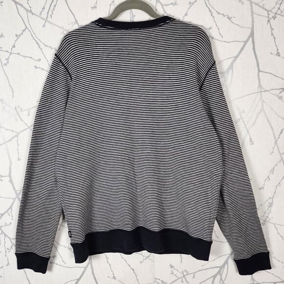 Hugo Boss Gray Stripe Cotton Stretch Slim Fit Skubic Sweatshirt - Picture 3 of 8